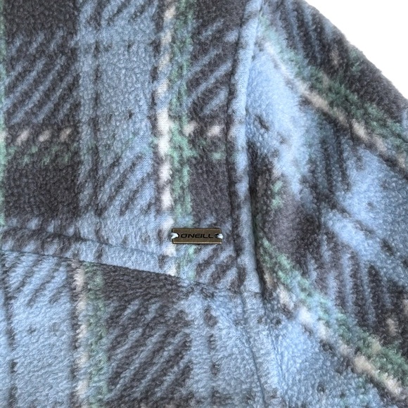 O'Neill Zuma Plaid Superfleece Shacket with Snap Front Closure - S - Blue, Grey - Picture 8 of 14